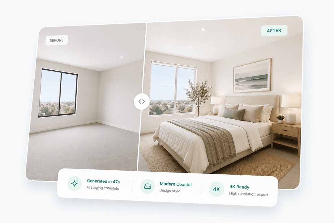 AI virtual staging result in under 60 seconds