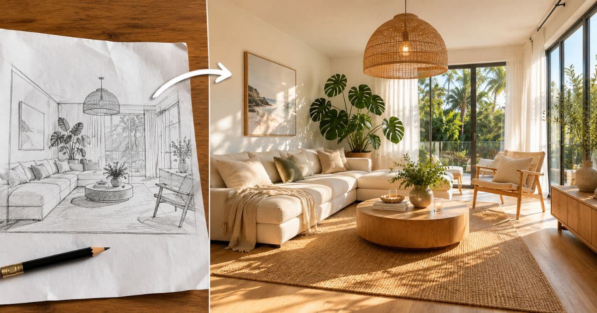 Sketch to Render: How to Turn a Room Sketch into a Photorealistic Design