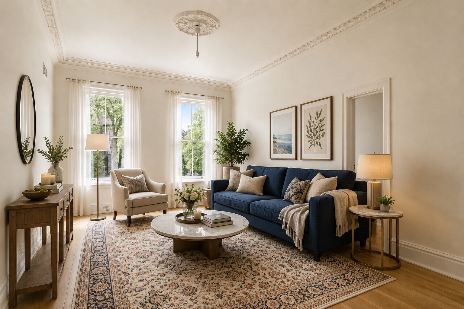 AI-staged Living Room — Luxury