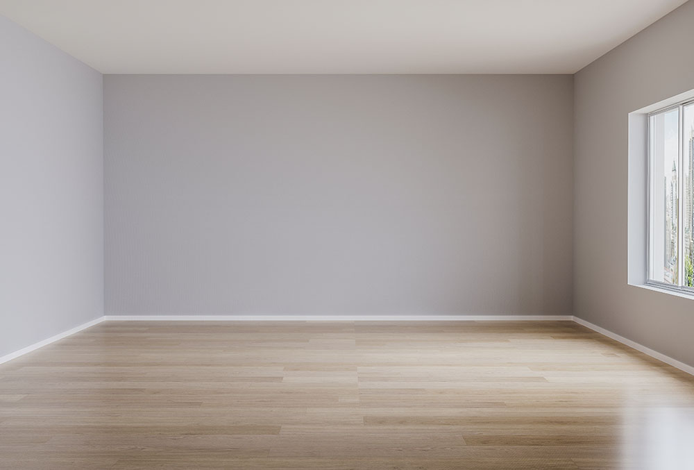 Empty room before virtual staging
